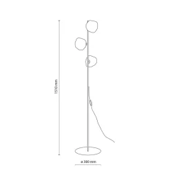 Lampa podłogowa LAVA brązowa klosz koniak 3xG9