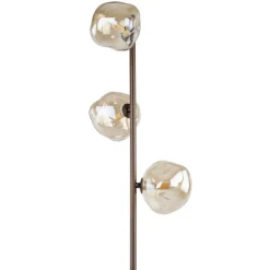 Lampa podłogowa LAVA brązowa klosz koniak 3xG9