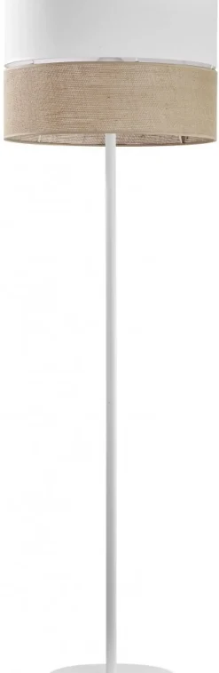 Lampa Podłogowa LINOBIANCO Biały Brązowy Abażur 1xE27 159cm
