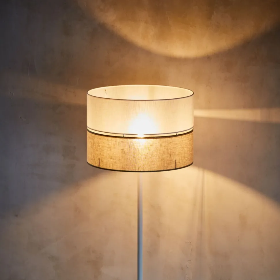 Lampa Podłogowa LINOBIANCO Biały Brązowy Abażur 1xE27 159cm
