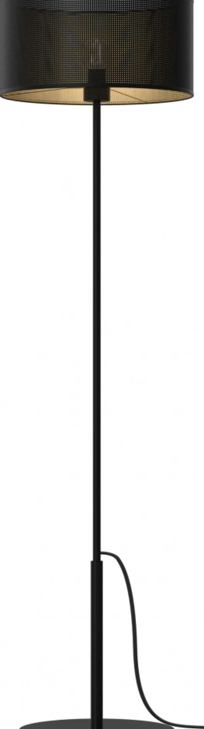 Lampa Podłogowa LOFT SHADE Czarny Złoty Klosz z Tworzywa 1xE27 150cm
