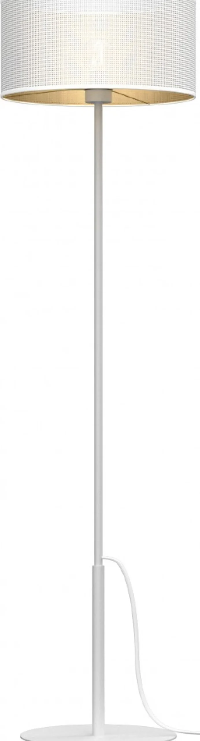 Lampa Podłogowa LOFT SHADE Biały Złoty Klosz z Tworzywa 1xE27 150cm