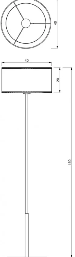 Lampa Podłogowa LOFT SHADE Biały Złoty Klosz z Tworzywa 1xE27 150cm
