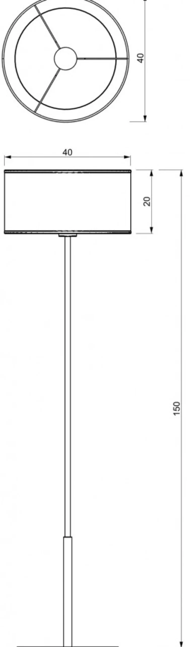 Lampa Podłogowa LOFT SHADE Biały Złoty Klosz z Tworzywa 1xE27 150cm
