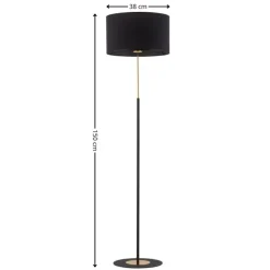 Lampa podłogowa LORD czarna złota 1xE27