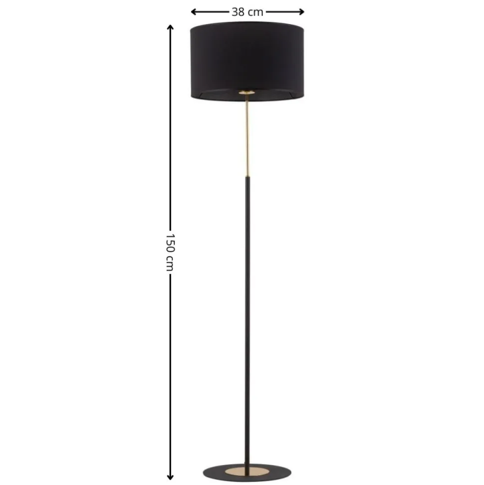 Lampa podłogowa LORD czarna złota 1xE27