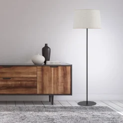 Lampa Podłogowa MAJA Czarny Beżowy Abażur 1xE27 148cm