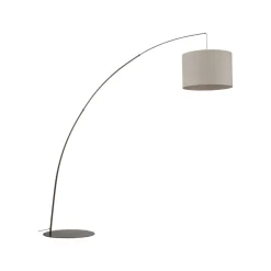 Lampa podłogowa MOBY brązowa abażur len 1xE27