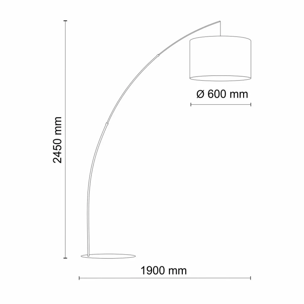 Lampa Podłogowa MOBY Czarny Beżowy Abażur 1xE27 245cm