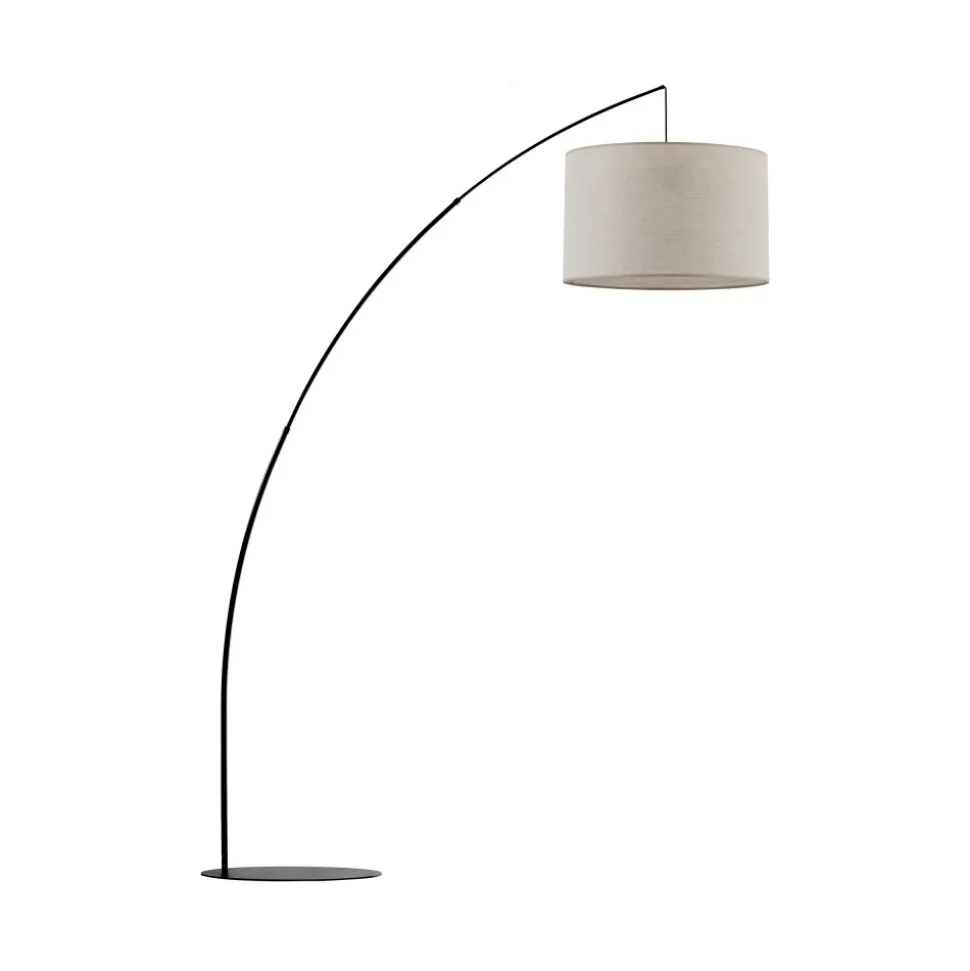 Lampa Podłogowa MOBY Czarny Beżowy Abażur 1xE27 245cm