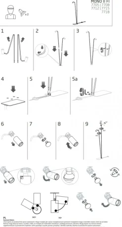 Lampa Podłogowa MONO Złoty Czarny 2xGU10 216cm