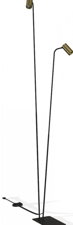 Lampa Podłogowa MONO Złoty Czarny 2xGU10 216cm