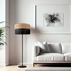 Lampa Podłogowa NICOL Czarny Boho Abażur 1xE27 159cm