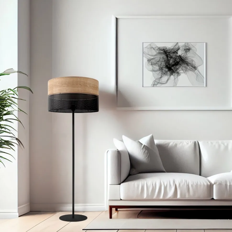 Lampa Podłogowa NICOL Czarny Boho Abażur 1xE27 159cm