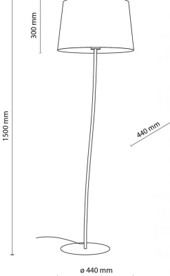 Lampa Podłogowa NICOLA Pomarańczowy Abażur 1xE27 150cm