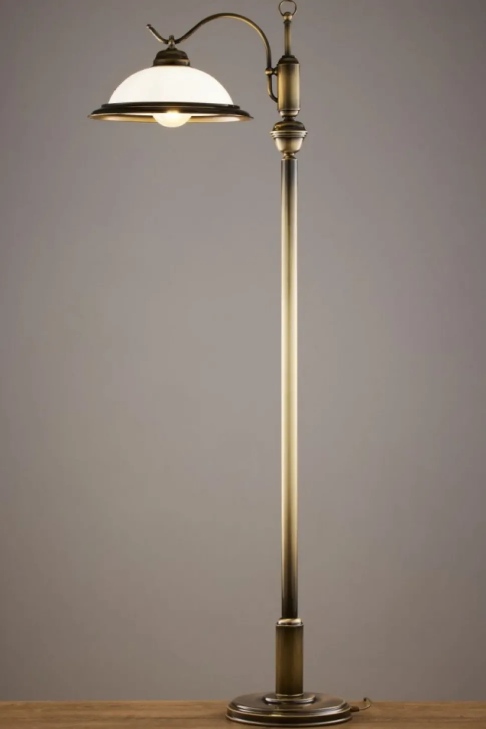 Lampa podłogowa OPAL mosiądz patynowany 155 cm 1xE27