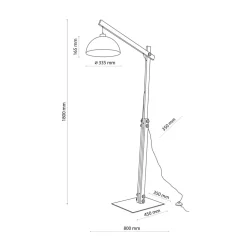 Lampa Podłogowa OSLO Brązowy Metalowy Klosz 1xE27 180cm