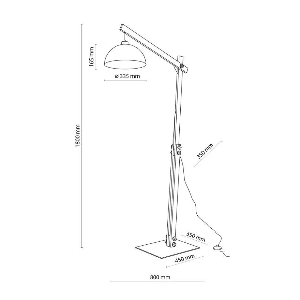 Lampa Podłogowa OSLO Brązowy Metalowy Klosz 1xE27 180cm
