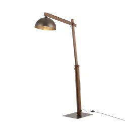 Lampa Podłogowa OSLO Brązowy Metalowy Klosz 1xE27 180cm