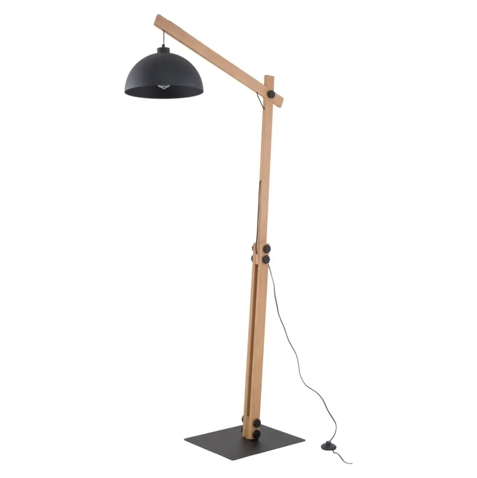 Lampa Podłogowa OSLO Czarny Metalowy Klosz 1xE27 180cm