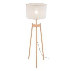 Lampa Podłogowa PEREZ Brązowy Beżowy Abażur 1xE27 168cm