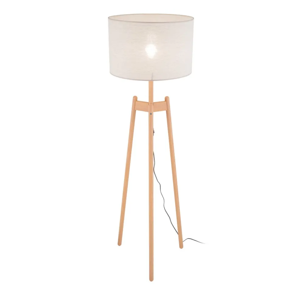 Lampa Podłogowa PEREZ Brązowy Beżowy Abażur 1xE27 168cm