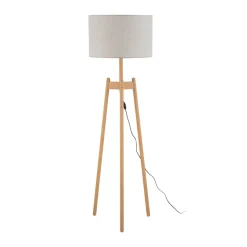 Lampa Podłogowa PEREZ Brązowy Beżowy Abażur 1xE27 168cm