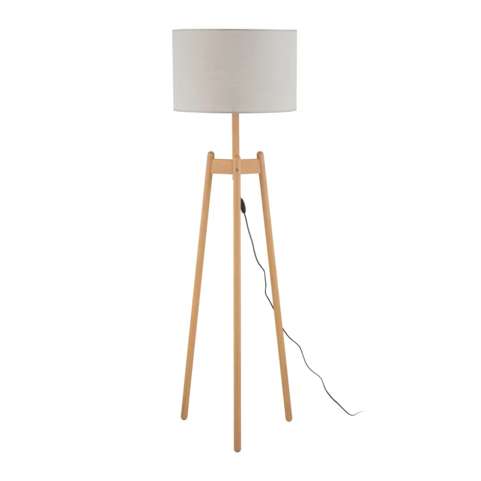 Lampa Podłogowa PEREZ Brązowy Beżowy Abażur 1xE27 168cm