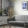 Lampa Podłogowa PEREZ Brązowy Szary Abażur 1xE27 168cm