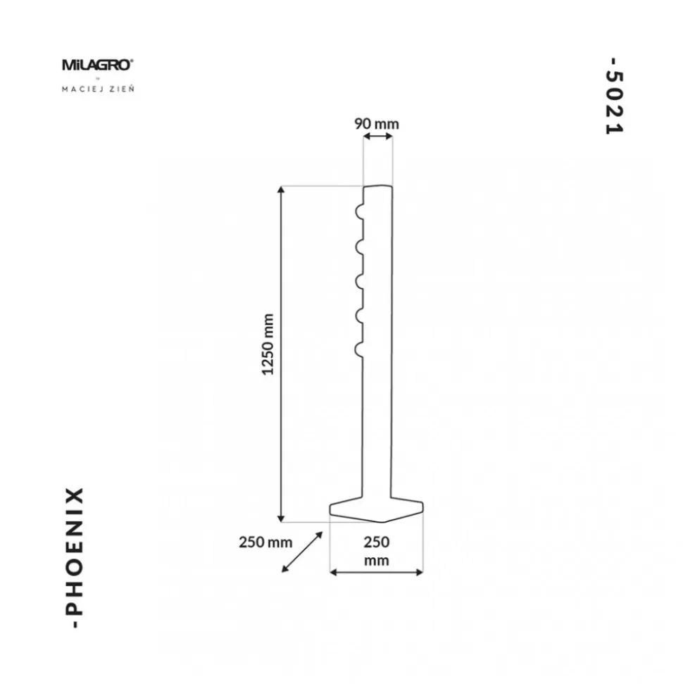 Lampa Podłogowa PHOENIX Czarny 5xE14 125cm