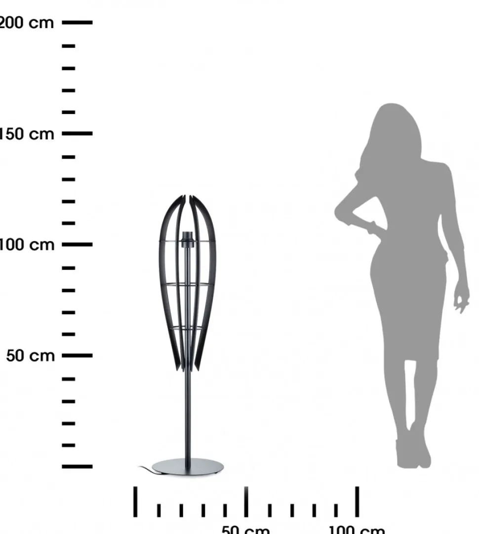 Lampa podłogowa Plywood 120 cm czarna