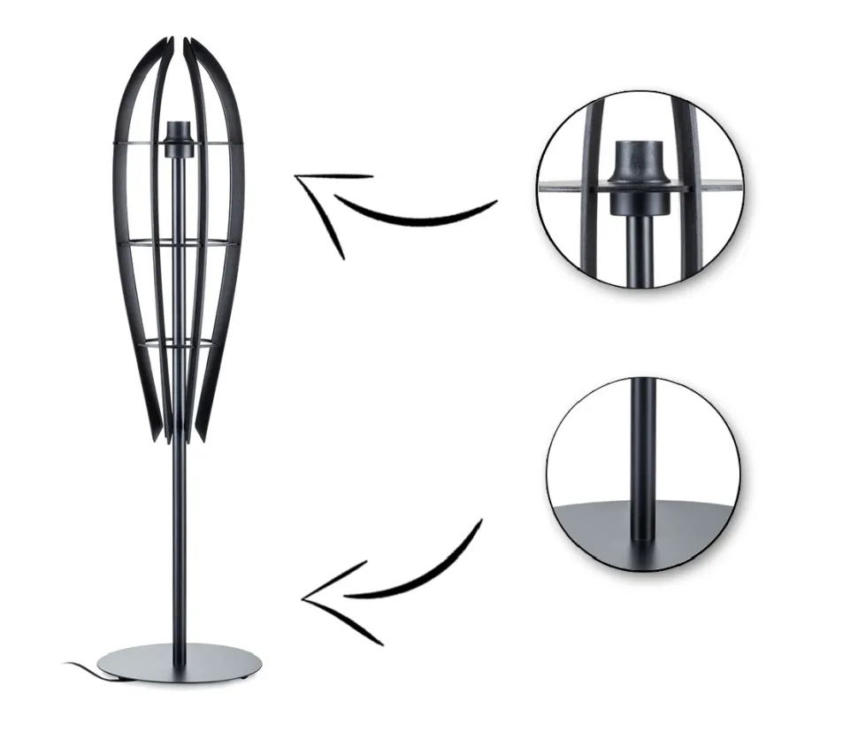 Lampa podłogowa Plywood 120 cm czarna
