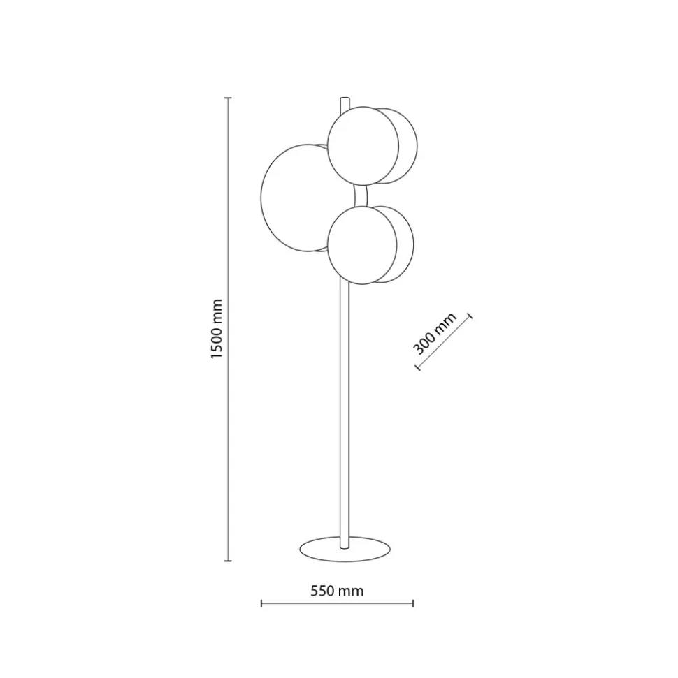 Lampa Podłogowa PULSE Biały Brązowy Abażury 3xE27 150cm