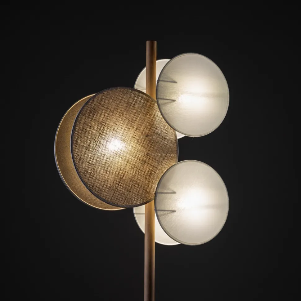 Lampa Podłogowa PULSE Biały Brązowy Abażury 3xE27 150cm