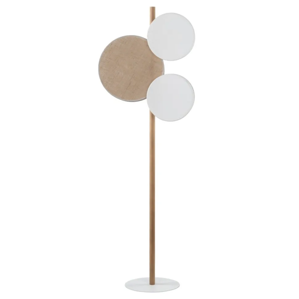 Lampa Podłogowa PULSE Biały Brązowy Abażury 3xE27 150cm