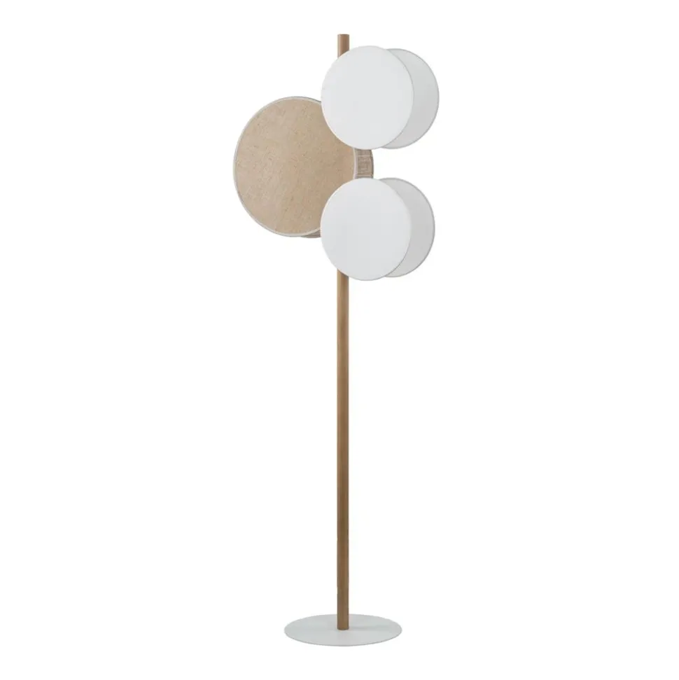 Lampa Podłogowa PULSE Biały Brązowy Abażury 3xE27 150cm
