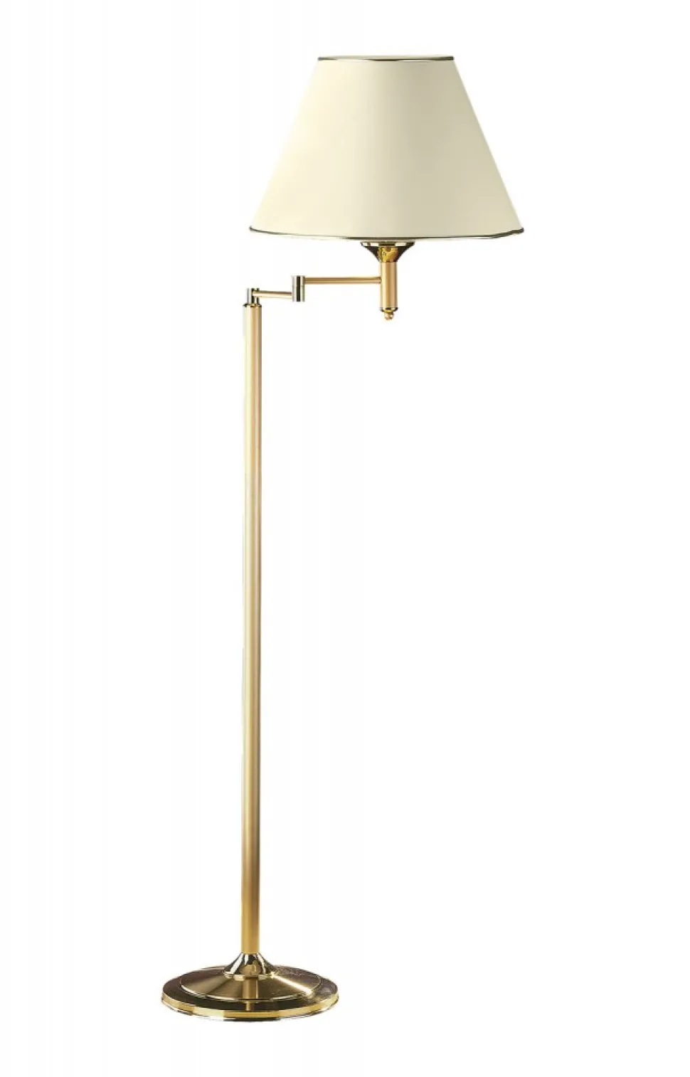 Lampa Podłogowa Regulowana CLASSIC Złoty Beżowy Abażur 1xE27 158 cm