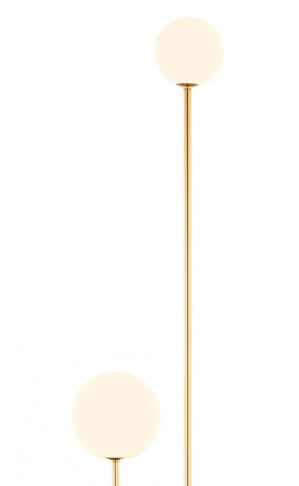 Lampa Podłogowa SELEN Złoty Biały Szklane Klosze 2xG9 136 cm