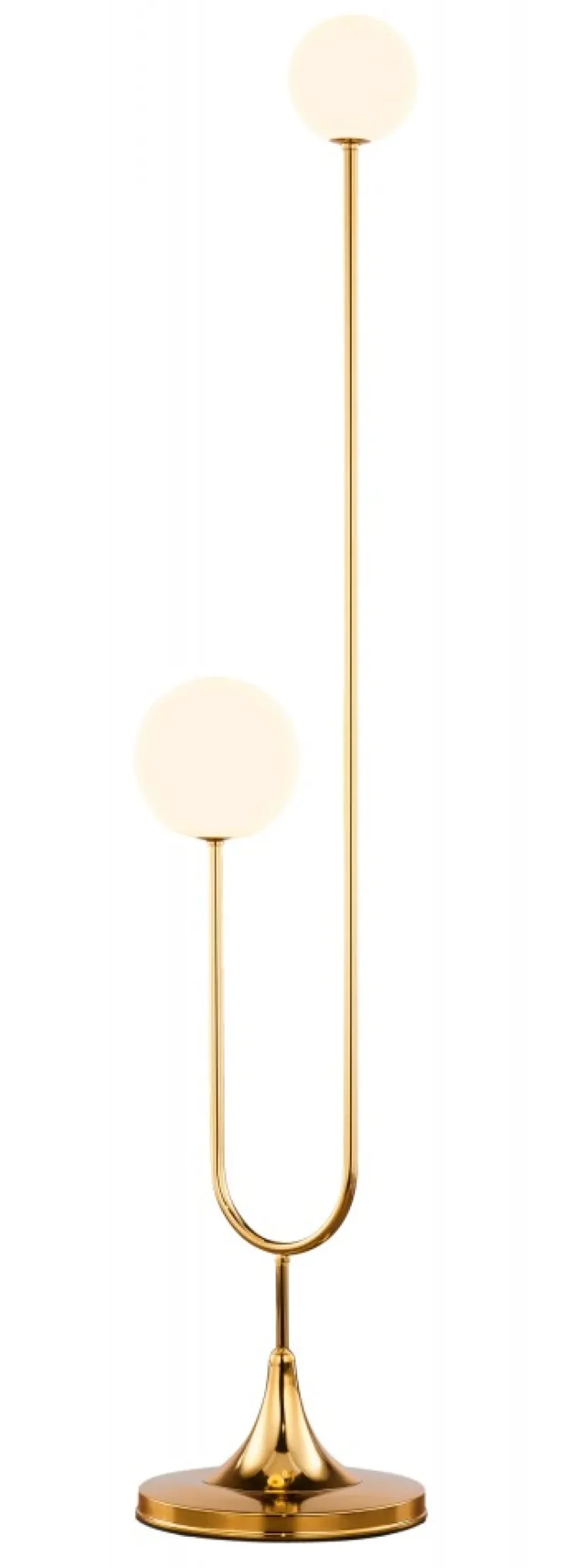 Lampa Podłogowa SELEN Złoty Biały Szklane Klosze 2xG9 136 cm
