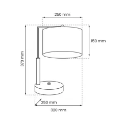Lampa Podłogowa SENSO Regulowana Czarny Złoty Abażur 1xE27 1xmini GU10 150cm