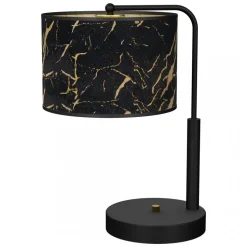 Lampa Podłogowa SENSO Regulowana Czarny Złoty Abażur 1xE27 1xmini GU10 150cm