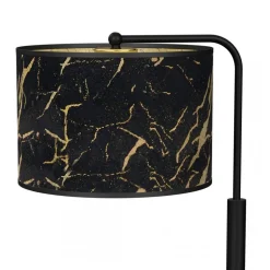 Lampa Podłogowa SENSO Regulowana Czarny Złoty Abażur 1xE27 1xmini GU10 150cm
