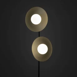 Lampa podłogowa SLATE czarna klosz biały 2xG9