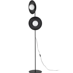 Lampa podłogowa SLATE czarna klosz biały 2xG9