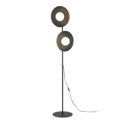 Lampa podłogowa SLATE czarna klosz biały 2xG9