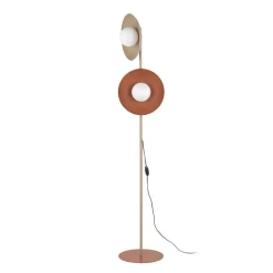Lampa podłogowa SLATE MIX beżowa ceglasta klosz biały 2xG9