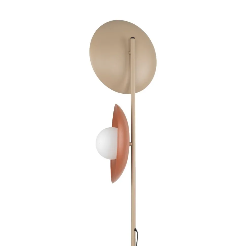 Lampa podłogowa SLATE MIX beżowa ceglasta klosz biały 2xG9