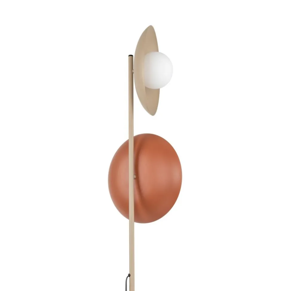 Lampa podłogowa SLATE MIX beżowa ceglasta klosz biały 2xG9