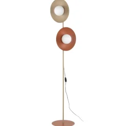 Lampa podłogowa SLATE MIX beżowa ceglasta klosz biały 2xG9