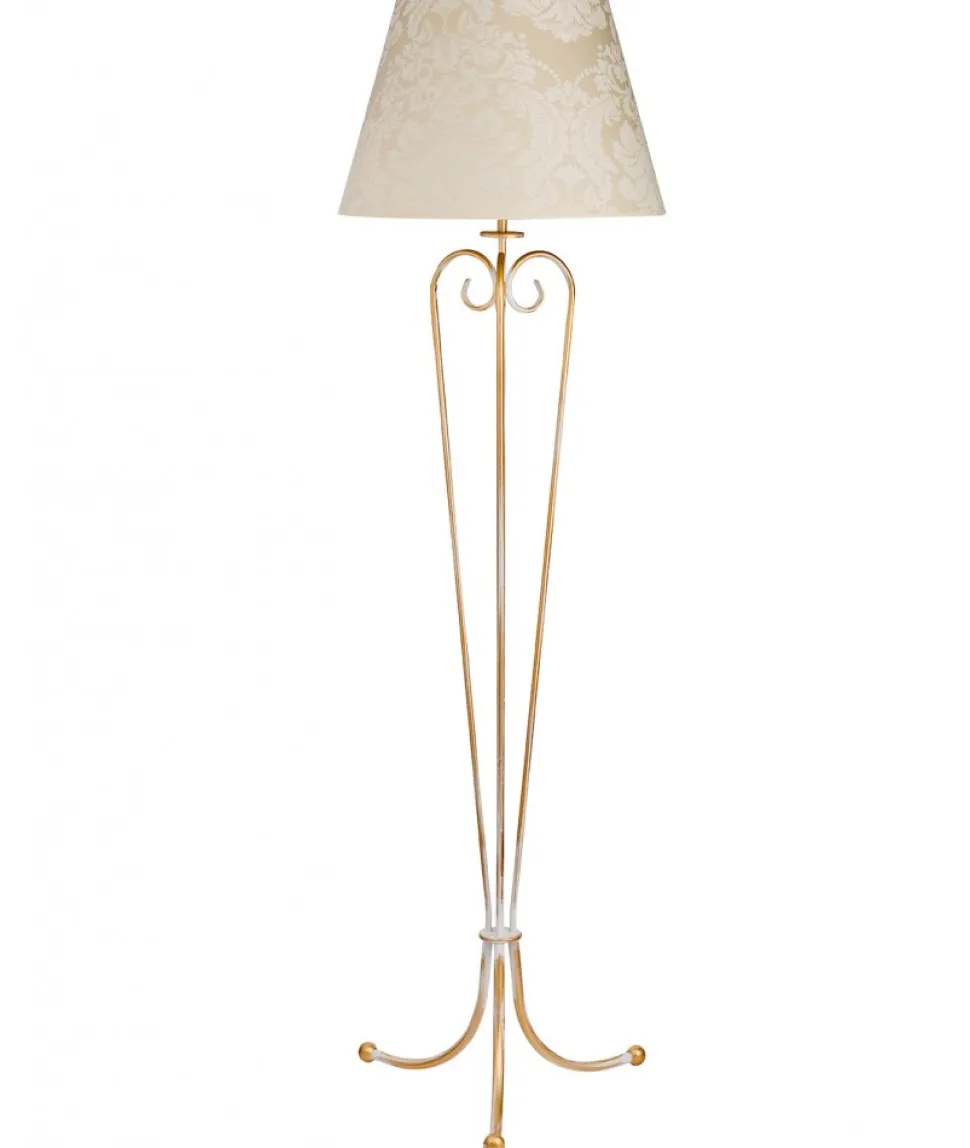 Lampa Podłogowa SOFIA Złoty Beżowy Abażur 1xE27 158 cm